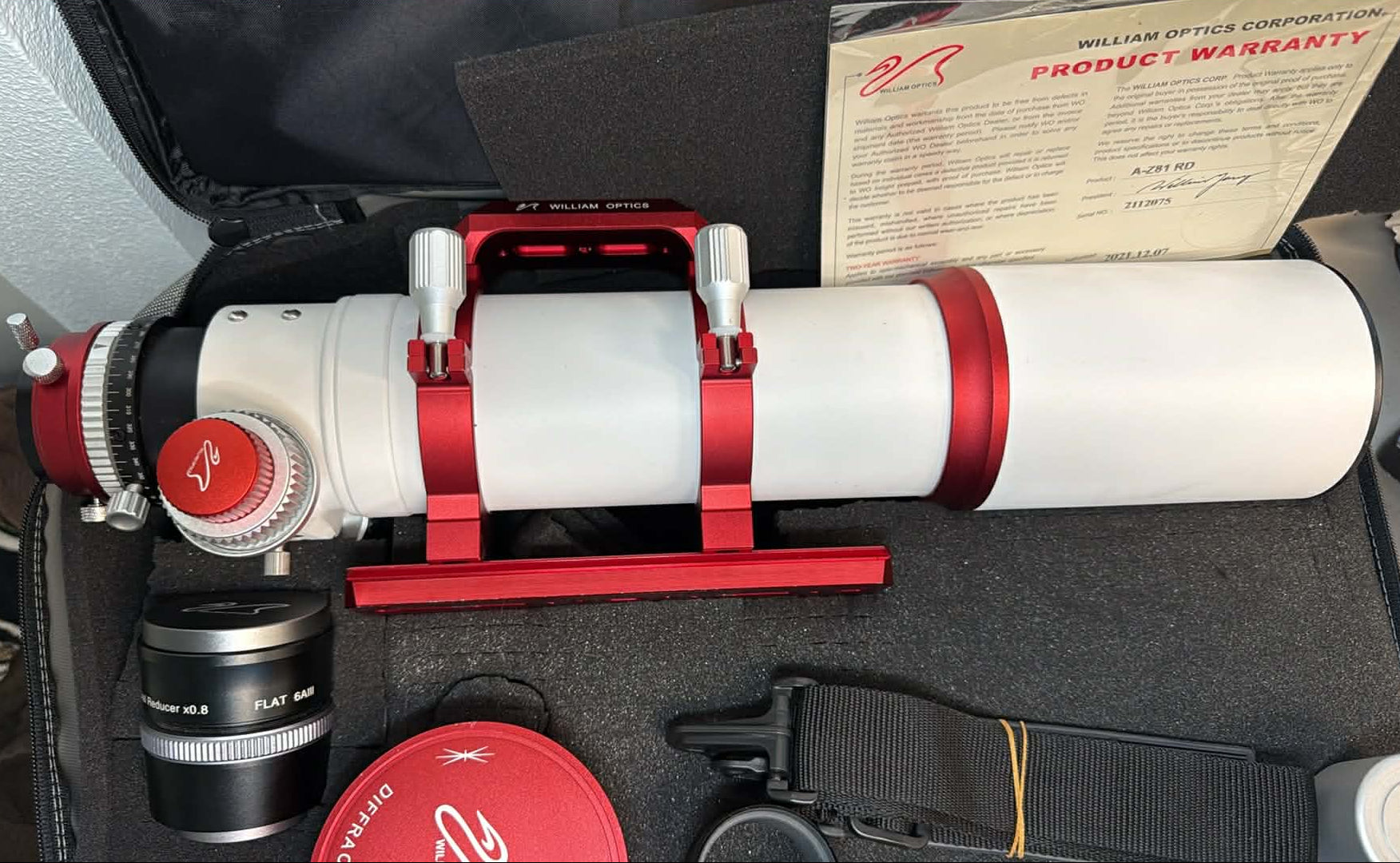 Used ZenithStar 81 Doublet APO w/0.8x FFR, /Uniguide 30, Camera