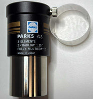 Used Parks Gold Series 3-element 2x Barlow, 1.25" - Japanese-made