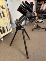 Vintage black-tube C8 SCT with clock drive on wedge and tripod, w/Telrad