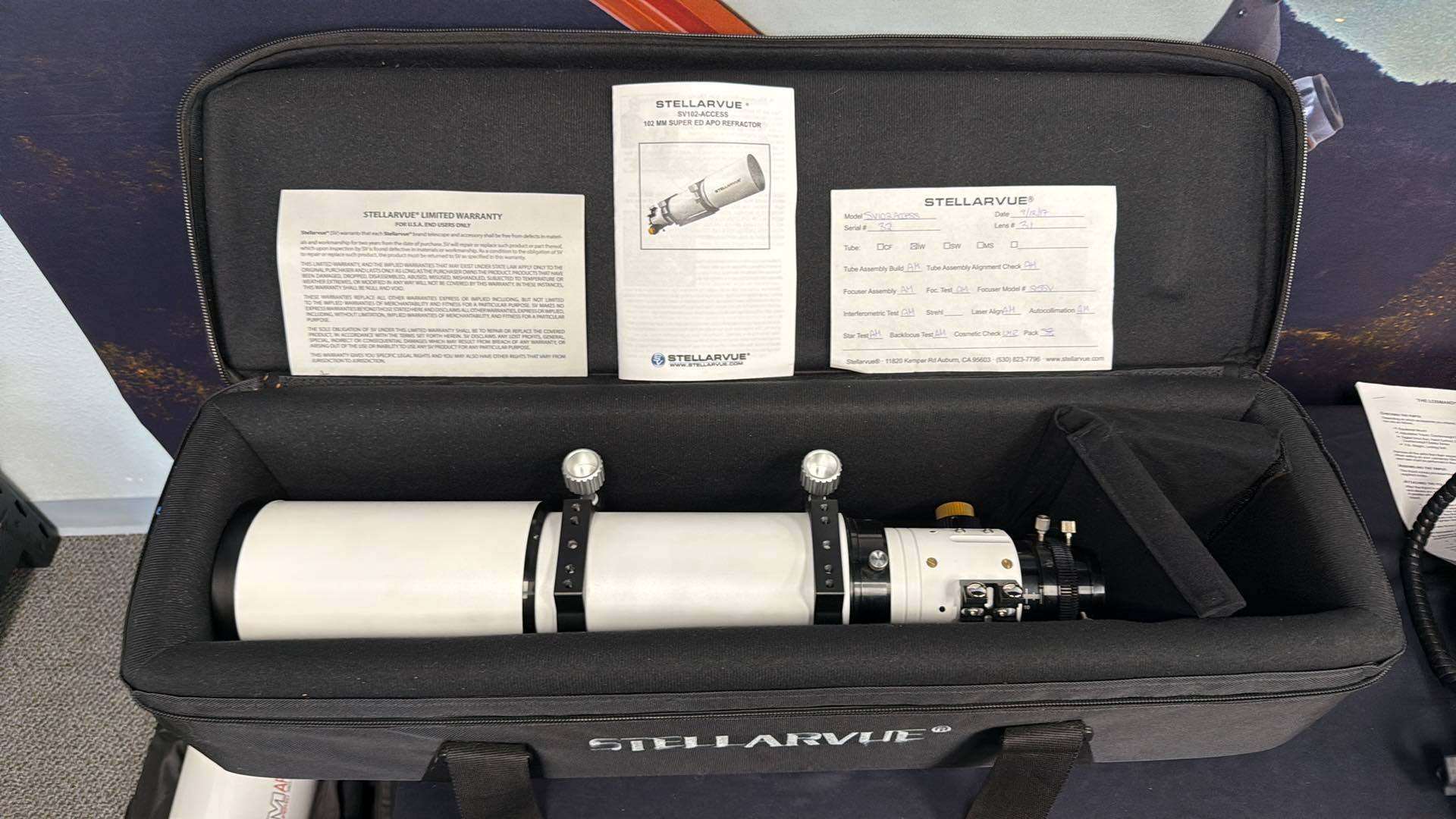 Used Stellarvue Access 102 ED Apo (OTA, rings, dovetail