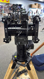Rowan AZ100 mount head w/encoders, dual motor drives, dual saddles, pan/tilt handle, on Berleback UNI-18 tripod