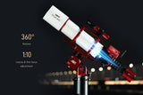 ZWO FF110 APO on a ZWO AM5 mount with 360 degree rotator and 1:10 fine focus