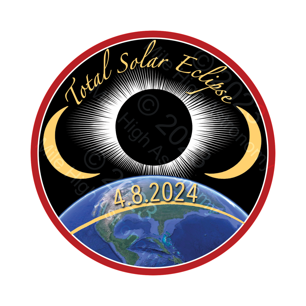 2024 Total Solar Eclipse Commemorative Patch 4 inch Mile High Astronomy