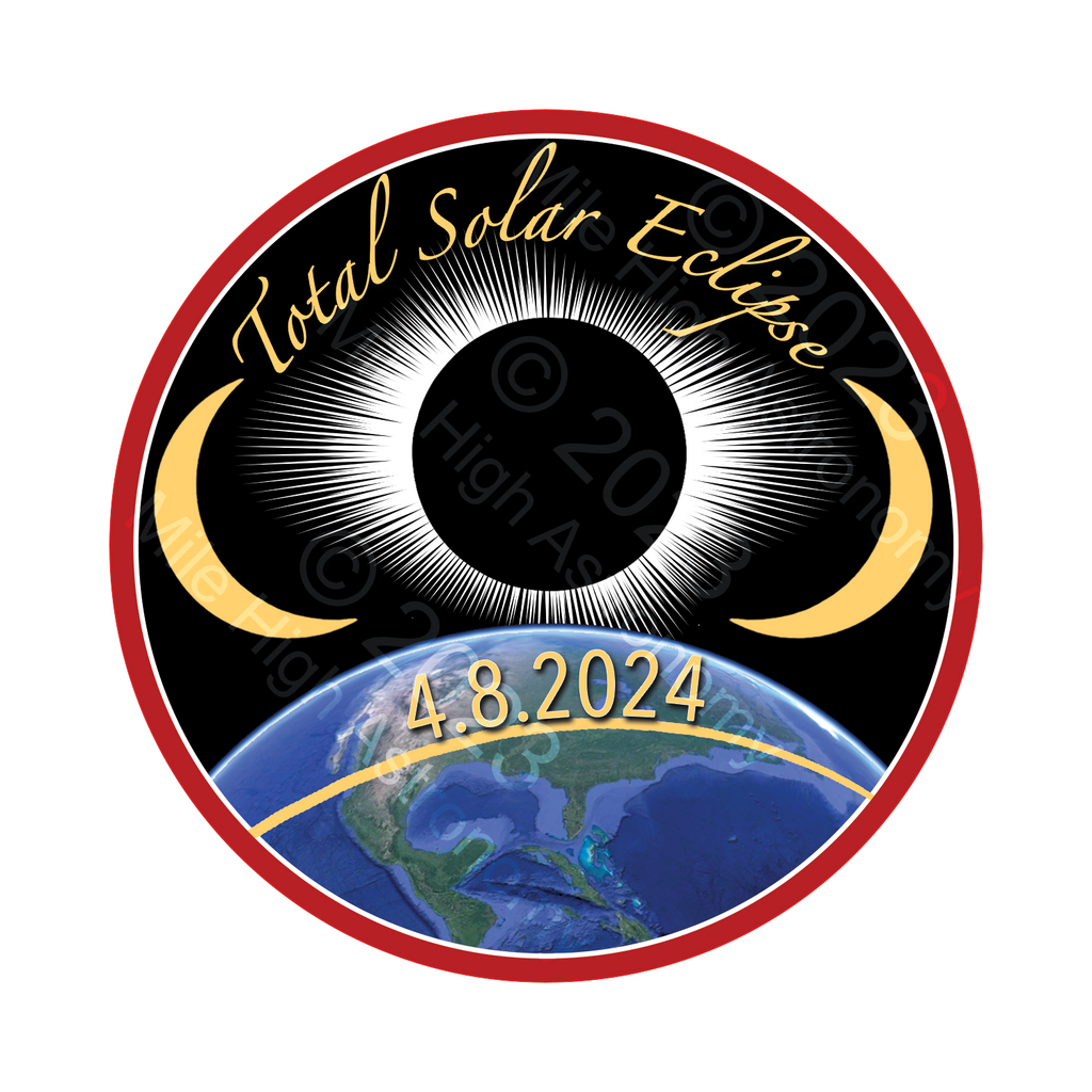 2025 Total Solar Eclipse Commemorative Patch 4 inch Mile High Astronomy
